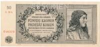3. Reich, Czechoslovakia / Tschechoslowakei 50 Kronen Korun Böhmen & Mähren, Banknote, SPECIMEN, Serie: S. 39A -
