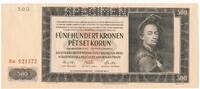 3. Reich, Czechoslovakia / Tschechoslowakei 500 Korun Kronen Böhmen & Mähren, Banknote, SPECIMEN, Serie: KA -