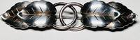 Silberschmuck 925er Silber   Blume Silber Brosche getragen und stark gebraucht