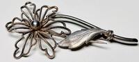 Silberschmuck 835er Silber Blume Silber Brosche -