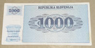 Slowenien 1000 Tolarjew Banknote -