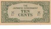 Malaya-Jap.Besetzung 10 Cents Banknote -