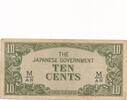 Malaya-Jap.Besetzung 10 Cents Banknote -