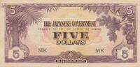 Malaya-Jap.Besetzung 5 Dollars Banknote -