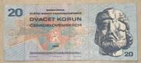 Tschechoslowakei 20 Korun Banknote -