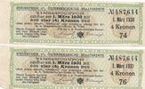 Österreich 2 x Zinscoupon zu 4 Kronen für Staatsrente -