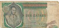 Zaire 10 Zaïres Banknote -