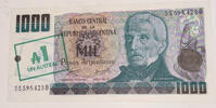 Argentinien 1000 Pesos Argentinos Banknote -