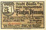 Deutschland, Deutsches Reich 50 Pfennig 1 x Notgeldschein, Stadt Bialla, Ostpreußen -