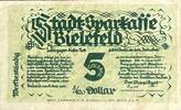 Deutschland, Deutsches Reich 5 Goldpfennig = 5/420 Dollar 1 x Notgeldschein, STADTSPARKASSE BIELEFELD -