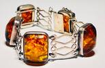 Silberschmuck 835er Silber Fischland Silber Bernstein Armband -