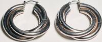 Silberschmuck 925er Silber Multilayer Creolen Silber Ohrringe -