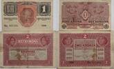 Österreich-Ungarn 1, 2 Kronen Banknote 2 Stück -