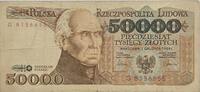50000 Zloty 1989 Polen Banknote III