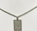 Silberschmuck 835er Silber Lange Silberhalskette mit Löwenmotiv -