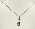 Silberschmuck 925er Silber Silberhalskette mit lila Stein, Silber Halskette -