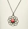 Silberschmuck 925er Silber Silberhalskette mit Mandala-Anhänger, Silber Halskette -