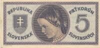 Slowakei Slovakei 5 Korun Kronen Banknote, RAD: A 048 -