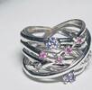  Silberschmuck 925er Silber Criss- Cross mode Silberring mit lila und ro... 39,00 EUR  + 6,00 EUR frais d'envoi