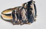  Silberschmuck 925er Silber Silberring mit f&uuml;nf ovalen Rauchquarzen, gol... 38,00 EUR  + 6,00 EUR frais d'envoi