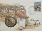 Äthiopien, Addis Abeba 2 Birr Numisbrief, Münzbrief mit Infokarte -