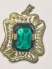 Antik Schmuck Vintage Anhänger mit grünem Stein -