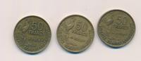 Frankreich 50 Francs Münzenlot Lot 3 x 50 Francs -