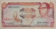Gambia 5 Dalasis 1972-1986 Banknote II- 19,00 EUR  + 6,00 EUR frais d'envoi