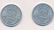 Frankreich 50 Centimes Lot 2 Münzen 1946 1947 -