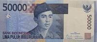 Indonesien 50000 Rupiah 2009 Banknote II- 15,00 EUR  + 6,00 EUR frais d'envoi