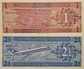 Niederl&auml;ndische Antillen 1, 2 1/2 Gulden 1970 Banknoten 2 St&uuml;ck lot unc,... 8,00 EUR  + 6,00 EUR frais d'envoi