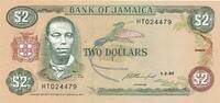 Jamaika 2 Dollars 1993 Banknote unc 4,00 EUR  + 6,00 EUR frais d'envoi