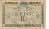 Frankreich, Weimarer Republik, Besetztes 1 Franc 1919-1935 Banknote III 6,00 EUR  + 6,00 EUR frais d'envoi