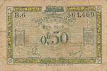 Saar 50 Centimes 1923 Banknote III- 2,00 EUR  + 6,00 EUR frais d'envoi
