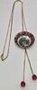 vintage Schmuck Goebel Collier Kette Halskette emalliert, vergoldet, verstellbar L: 38-70 cm -