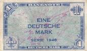 Bank deutscher Länder Eine Mark 1948 ohne Kenn-Bst. und Serie  20,00 EUR prix TTC + 6,00 EUR frais d'envoi