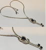 Silbercollier 835 er Silber Collier mit blauem Stein -
