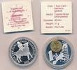 Deutschland 1 Pfennig 10 Euro Medaille Germany silver palted in Palstik Kapsel mit Zertifikat -