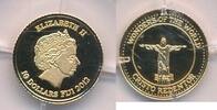 Fidschi Inseln 10 Dollars Fiji Brazil Cristo Redentor Feingold 999er Gold Goldmünze -