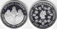 Deutschland Deutsches Reich Moderne Medaille 999er Silber Silbermedaille Eroberung des Weltraums Apollo 11 Crew -