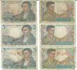 Frankreich 5 Francs Banknote Geldschein 3 Stück 5 Francs (Stark gebraucht IV-) Lot -