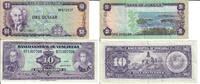 Jamaica, Venezuela 1 Dollar, 10 Bolivares Banknote Geldschein 1x1 Dollar (1960), 1x10 Bolivares (1977) Lot -