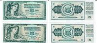 Jugoslawien 5 Dinara Banknote Geldschein 2 Stück 5 Dinara (unc) Lot -