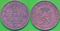 Altdeutschland Deutschland 1 Pfennig Fürstenthum Reuss, jüngere Linie zu Schleiz Pfennig, Heinrich LXVII. (1854-1867) -