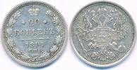 Russland 20 Kopeken Kursmünze,Alexander III. -