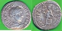 Römische Kaiserzeit Denar Elagabalus , Vs. Kopf des Kaisers Rs. Spes mit Blume. -