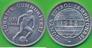 Türkei Türkiye Cumhuriyeti 100 Lira Fußball WM 1982 in Spanien -