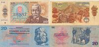 Tschechoslowakei 10 und 20 Korun, 2 Scheine Československo, Dvacet Desat Koruna, Ceskoslovenskych -