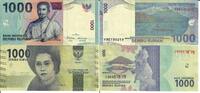 Indonesien 1000 Rupiah Banknote Geldscheine 1000 Rupiah 2012 und 2016 (unc) 2 Scheine -