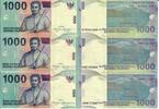 Indonesien 1000 Rupiah Banknote Geldscheine 1000 Rupiah 2011-12-13 (unc) 3 Scheine -
